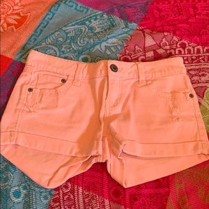Pink jean shorts